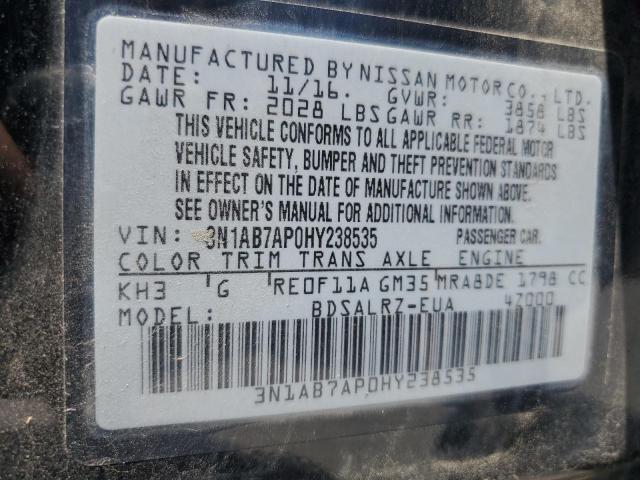 3N1AB7AP0HY238535 Nissan SENTRA S