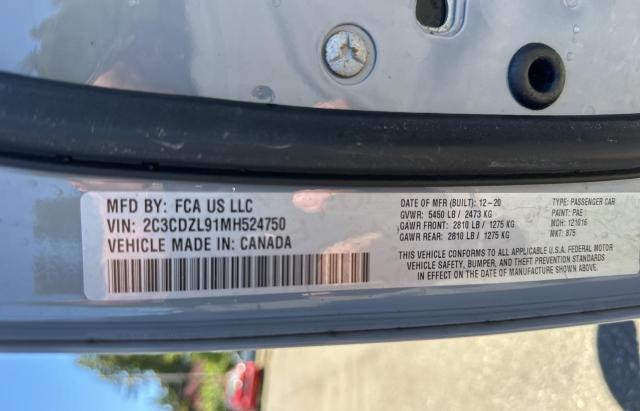 2C3CDZL91MH524750 Dodge Challenger Srt Hellcat Redeye