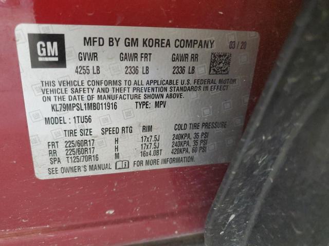KL79MPSL1MB011916 Chevrolet TRAILBLAZE