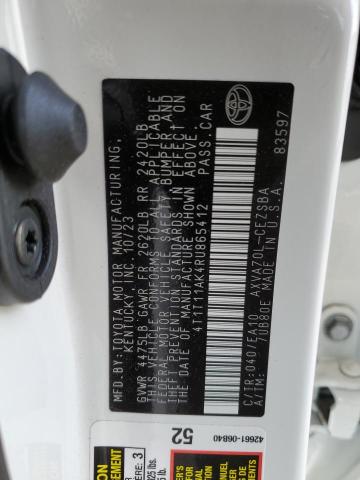 4T1T11AK4RU865412 Toyota Camry Se N