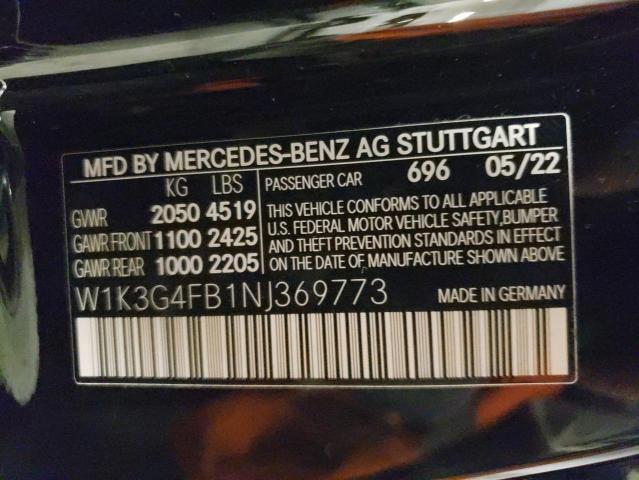 W1K3G4FB1NJ369773 Mercedes-Benz A 220 4mat