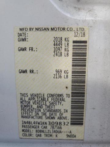 1N4BL4FW1KN309832 Nissan ALTIMA PLA