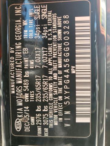 5XYPG4A56GG003288 KIA SORENTO LX
