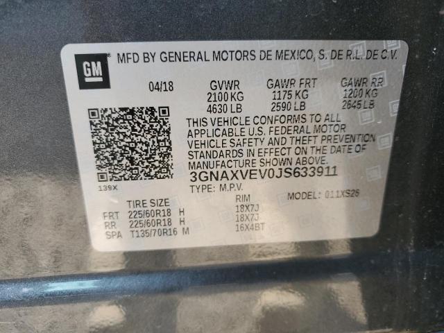 3GNAXVEV0JS633911 Chevrolet Equinox Premier