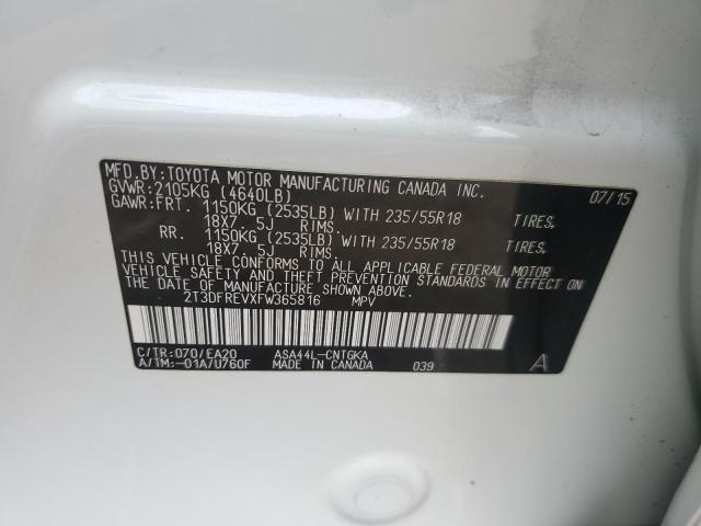 2T3DFREVXFW365816 Toyota RAV4 LIMIT