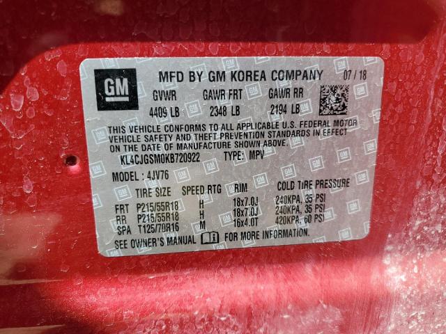 KL4CJGSM0KB720922 Buick Encore Essence