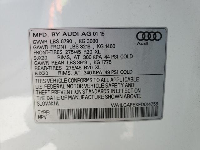 WA1LGAFEXFD014758 Audi Q7 Premium Plus