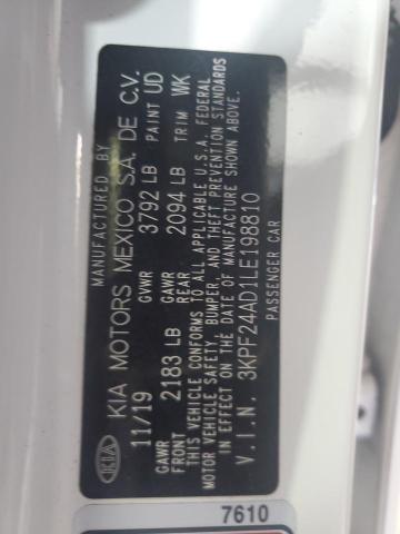 3KPF24AD1LE198810 KIA FORTE FE