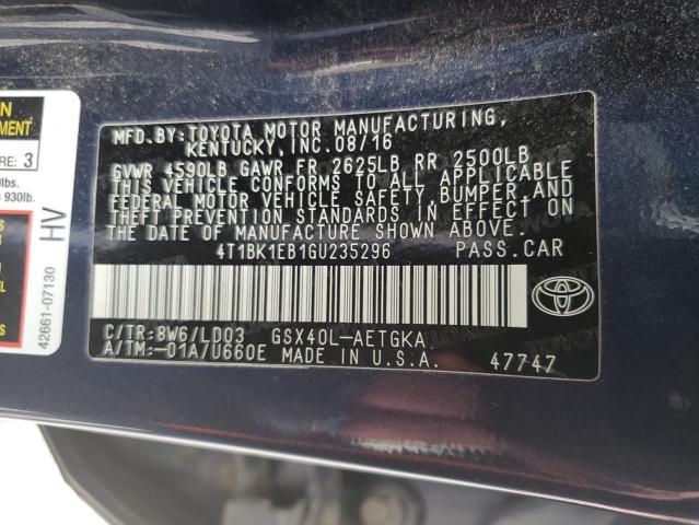 4T1BK1EB1GU235296 Toyota AVALON XLE