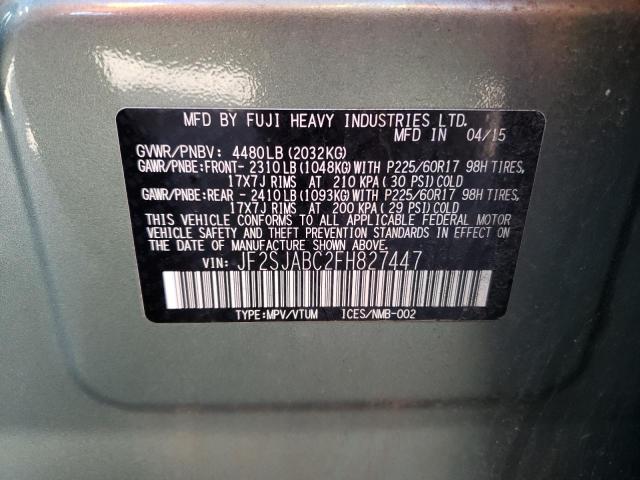 JF2SJABC2FH827447 Subaru FORESTER 2