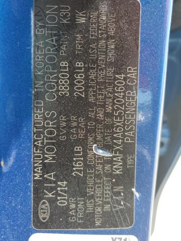 KNAFX4A6XE5204604 KIA FORTE LX