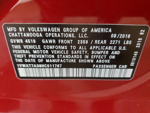 1VWAT7A38HC011767 Volkswagen PASSAT S