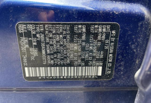 JN8AT3BA0MW003779 Nissan ROGUE SV