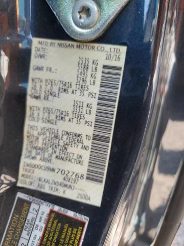 1N6DD0CU9HN702768 Nissan FRONTIER S