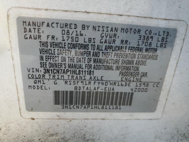 3N1CN7AP1HL811181 Nissan VERSA S