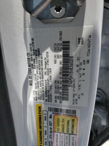 3FA6P0H78HR260378 Ford FUSION SE