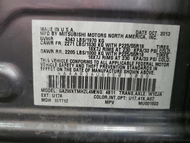4A4AR3AU6EE013089 Mitsubishi Outlander Sport Es