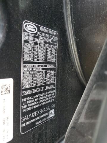SALYJ2EX3NA342196 Land Rover RANGE ROVE