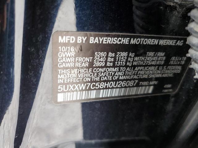 5UXXW7C58H0U26087 BMW X4 Xdrivem40i