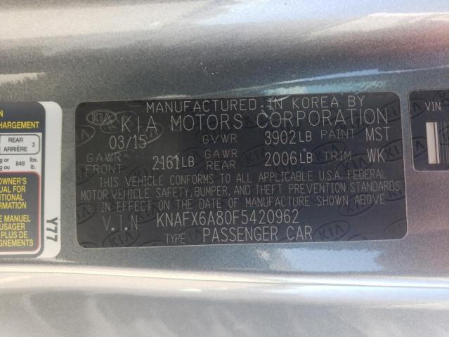 KNAFX6A80F5420962 KIA FORTE EX