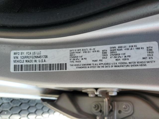1C6RREFG2NN451706 RAM 1500 Big Horn/lone Star