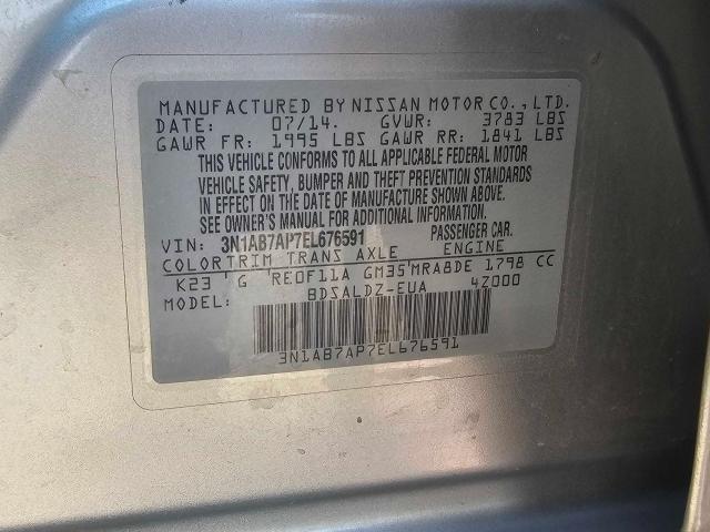 3N1AB7AP7EL676591 Nissan SENTRA S