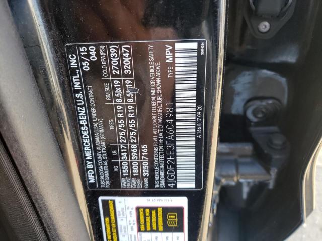 4JGDF2EE3FA604981 Mercedes-Benz GL 350 BLU