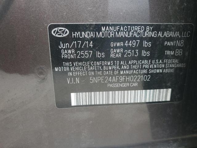5NPE24AF9FH022102 Hyundai SONATA SE