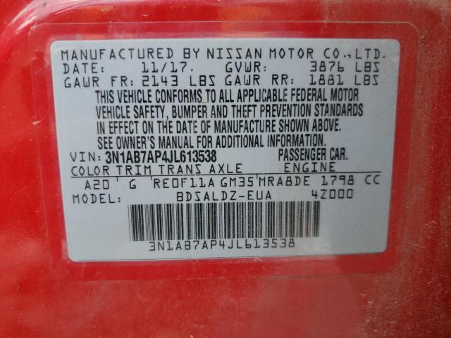 3N1AB7AP4JL613538 Nissan SENTRA S