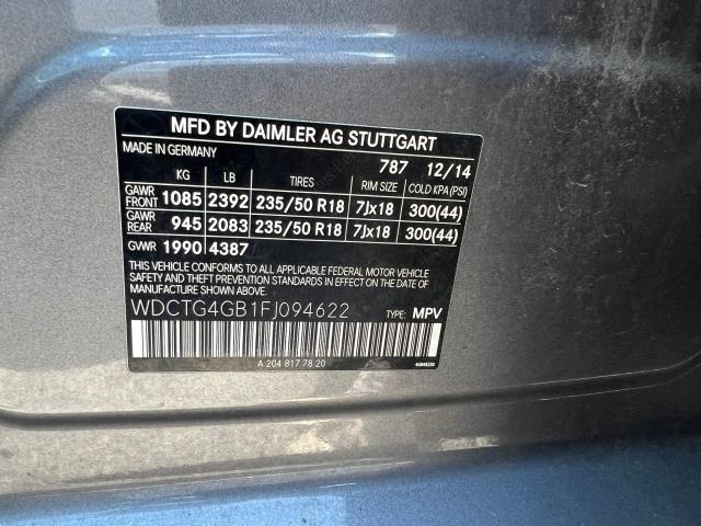 WDCTG4GB1FJ094622 Mercedes-Benz Gla 250 4matic