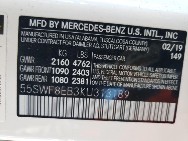 55SWF8EB3KU313189 Mercedes-Benz C 300 4matic