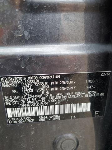 JTMRFREV9EJ012275 Toyota Rav4 Xle
