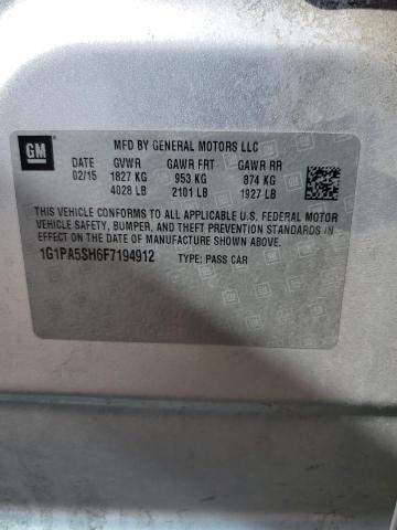 1G1PA5SH6F7194912 Chevrolet CRUZE LS