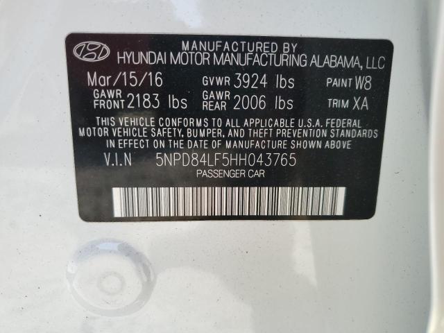 5NPD84LF5HH043765 Hyundai ELANTRA SE