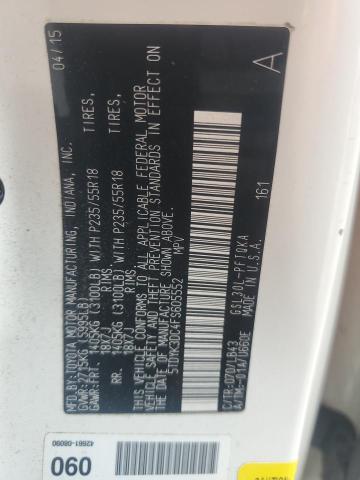 5TDYK3DC4FS605552 Toyota SIENNA XLE