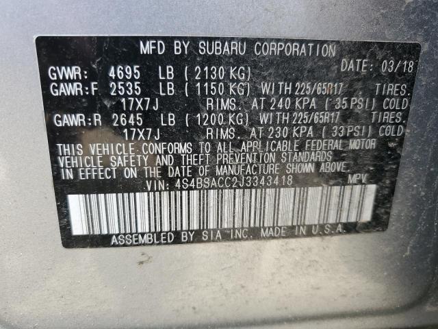 4S4BSACC2J3343418 Subaru Outback 2.5i Premium
