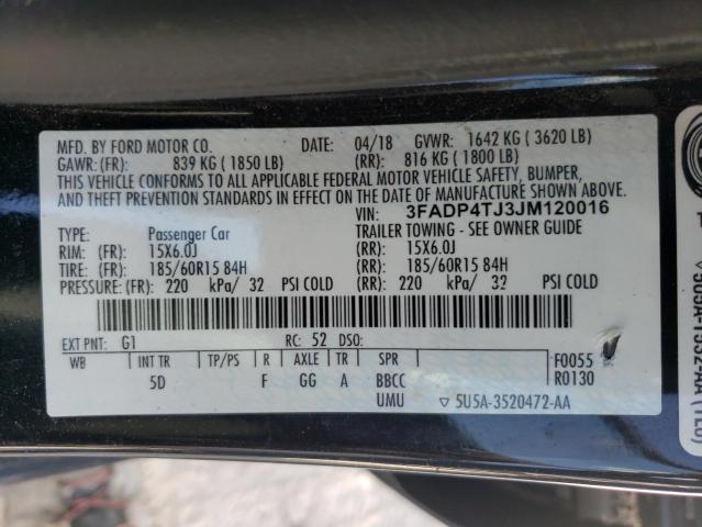 3FADP4TJ3JM120016 Ford FIESTA S