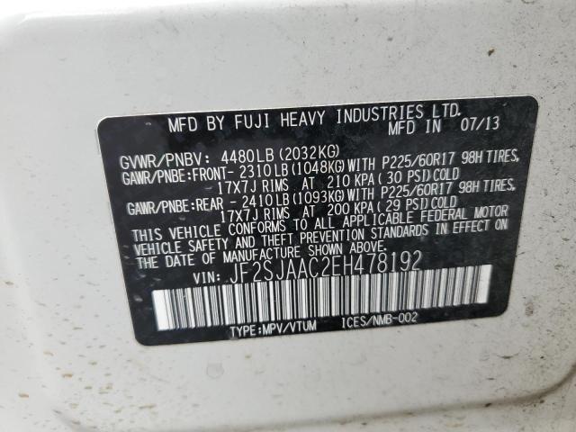 JF2SJAAC2EH478192 Subaru Forester 2.5i