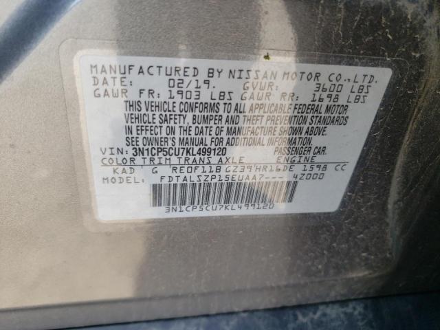 3N1CP5CU7KL499120 Nissan KICKS S