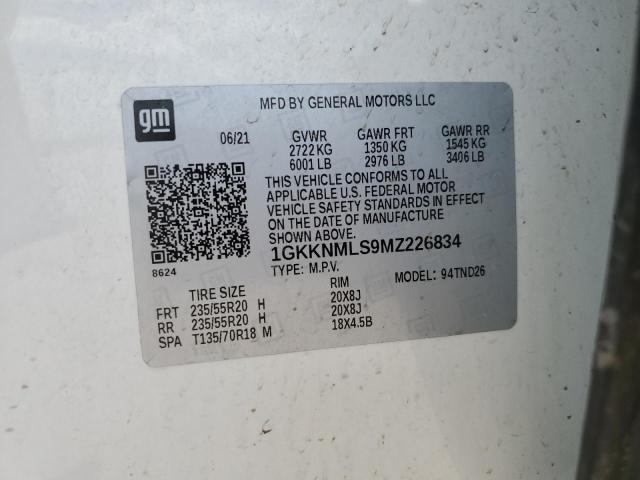 1GKKNMLS9MZ226834 GMC ACADIA SLT