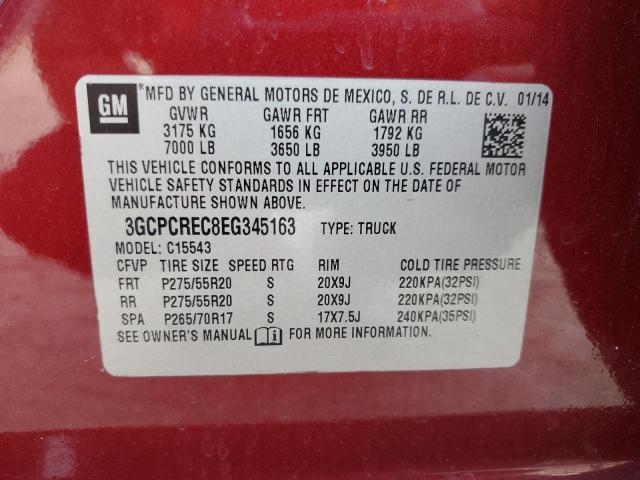 3GCPCREC8EG345163 Chevrolet Silverado C1500 Lt