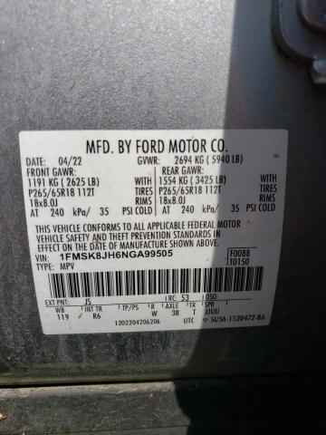 1FMSK8JH6NGA99505 Ford EXPLORER T