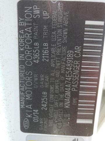 KNAGM4A74E5489189 KIA Optima Lx
