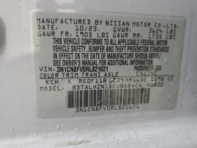 3N1CN8FV0RL821621 Nissan VERSA SR