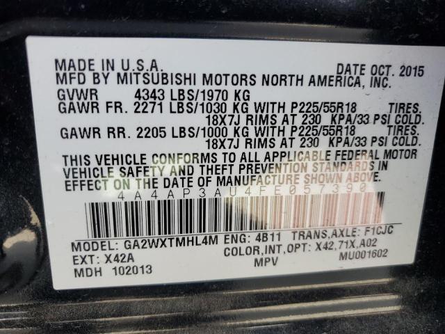 4A4AP3AU4FE057390 Mitsubishi Outlander Sport Es