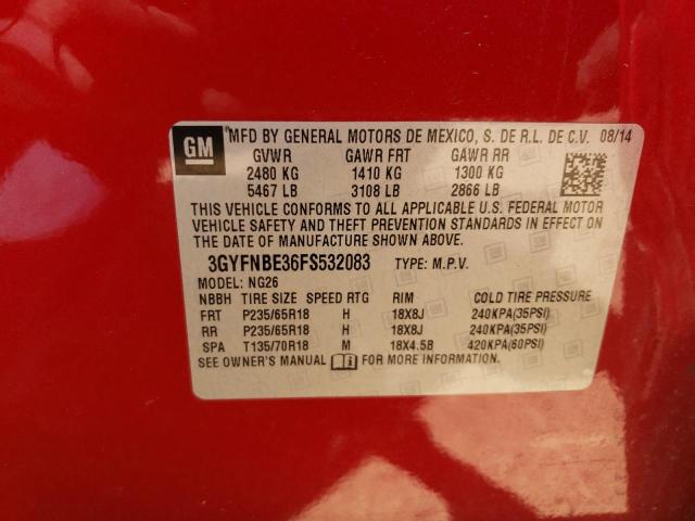 3GYFNBE36FS532083 Cadillac Srx Luxury Collection