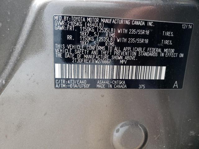 2T3DFREV1FW276667 Toyota RAV4 LIMIT