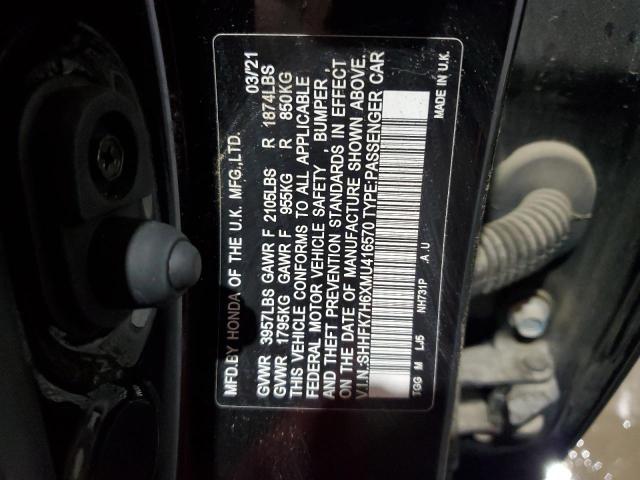SHHFK7H6XMU416570 Honda CIVIC EX