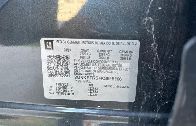 3GNKBFRS4KS698206 Chevrolet Blazer Premier
