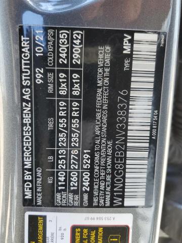 W1N0G8EB2NV338376 Mercedes-Benz GLC 300 4M
